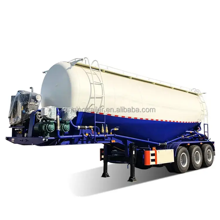 Traktör römorkları fiyat kuru toplu silobas W tipi 3 aks 40cbm toplu çimento tankeri yarı römork