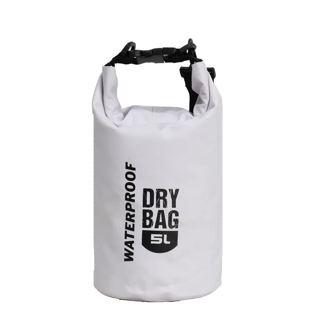 Bolsa seca flotante impermeable de pvc blanco de 5 litros