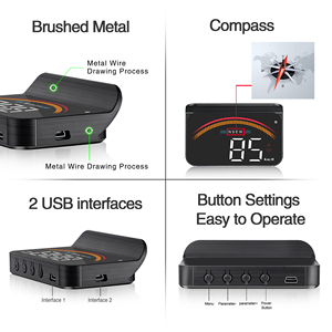 Pantalla HUD para coche, Monitor de velocidad, alarma, GPS, OBD, HUD, pantalla para todos los coches - Product Image 5