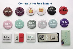13.56mhz即时社交媒体共享NFC215全环氧标签射频识别环氧钥匙扣卡 - Product Image 3