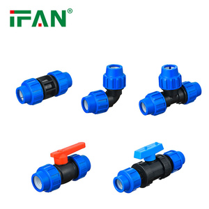 IFAN製造ポリHDPEPP圧縮継手アダプターネジ付きカップリングコネクターPEチューブHDPEパイプ継手 - Product Image 1