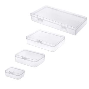 24PCS/Set Mixed <strong>Sizes</strong> <strong>Rectangular</strong> Empty Mini Clear Plastic Organizer Storage Box <strong>Containers</strong> With Hinged Lids - Product Image 4