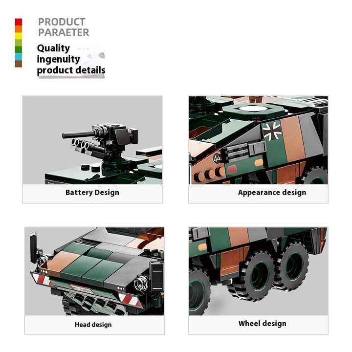 Wange Educational Lion Boxing Dog Infantry Fighter Armored Vehicle Anti-Aircraft Building Blocks Model Toy Compatible Plastic
