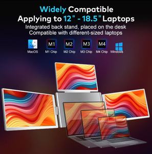 شاشة ثلاثية محمولة مقاس 16 بوصة مع مكبر صوت مدمج لتشفير التداول من النوع C لإعداد شاشات متعددة تعمل بالطاقة - Product Image 6