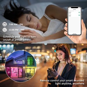 GoldsunoRGBWスマートLEDパネルライトTuya4インチラウンドLED埋め込み式照明調光可能10wスマートライトダウンライト - Product Image 5