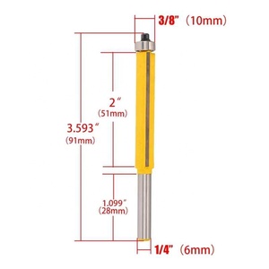 Yükseklik ekstra uzun gömme Trim yönlendirici Bit 1/4 inç X 3/8 inç ağaç İşleme freze ahşap için kesici Diy aracı - Product Image 4
