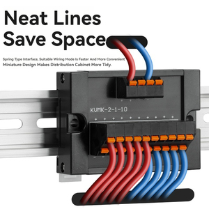 Bloque de terminales con resorte enchufable de cobre duradero, tipo de riel de guía de cableado en línea con materiales de latón de PC de nailon, bloques de terminales comunes - Product Image 4