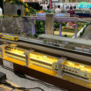 カスタマイズされたN-Scale Train Track Modern Retro Miniature Urban Architecture 3D印刷デザイン砂テーブルモデル - Product Image 1