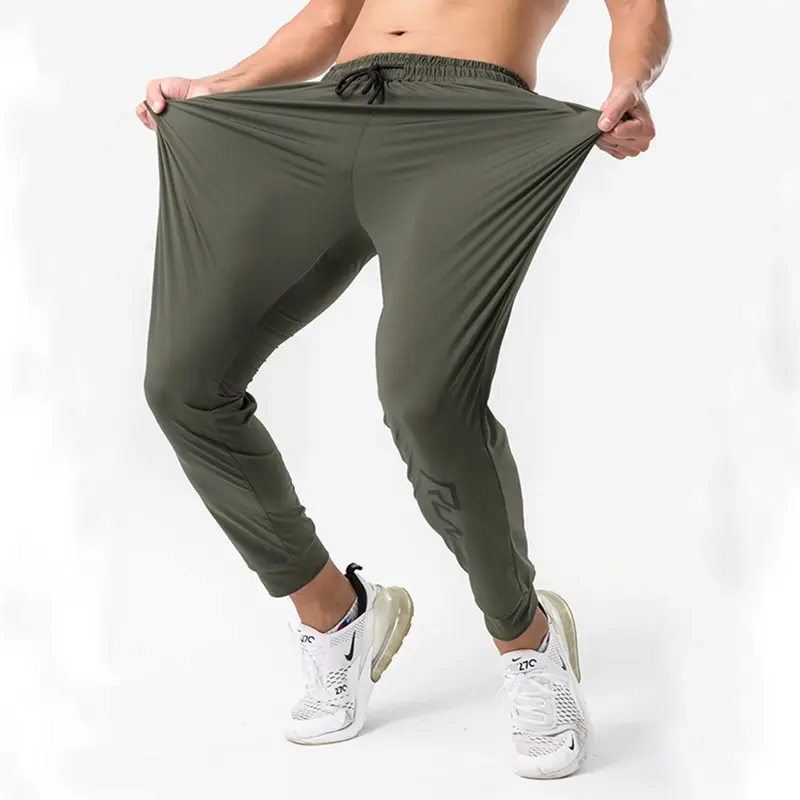 Pantalon de course pour hommes avec fermeture éclair athlétique football entraînement élasticité legging jogging pantalon de gymnastique tricoté de haute qualité