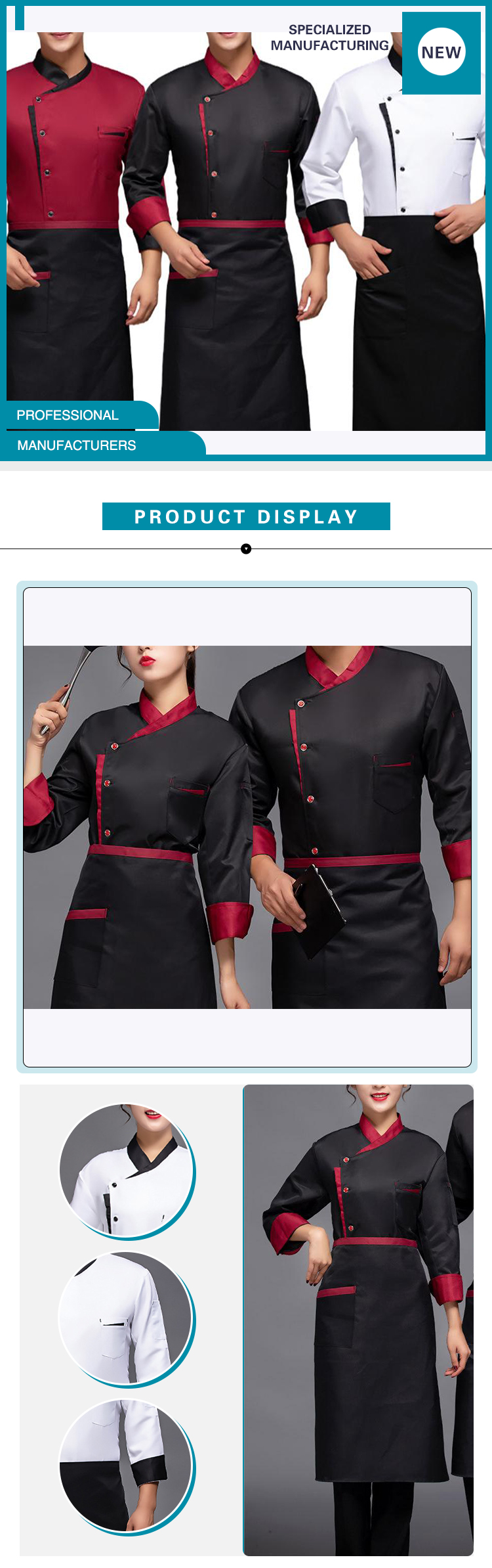 High Quality Restaurant Kitchen Cooking Chef Working Wear Uniforms for Women Men Long Sleeves Hotel Uniform with Customized Logo