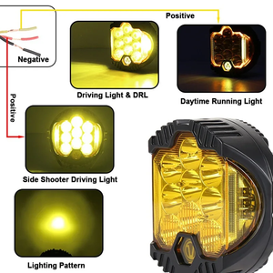 3 taraf 7 inç LED iş lambası şeridi spot sis lambası Off road Lada için 4x4 4WD ATV kamyon araba motosiklet Combo sürüş lambası - Product Image 2