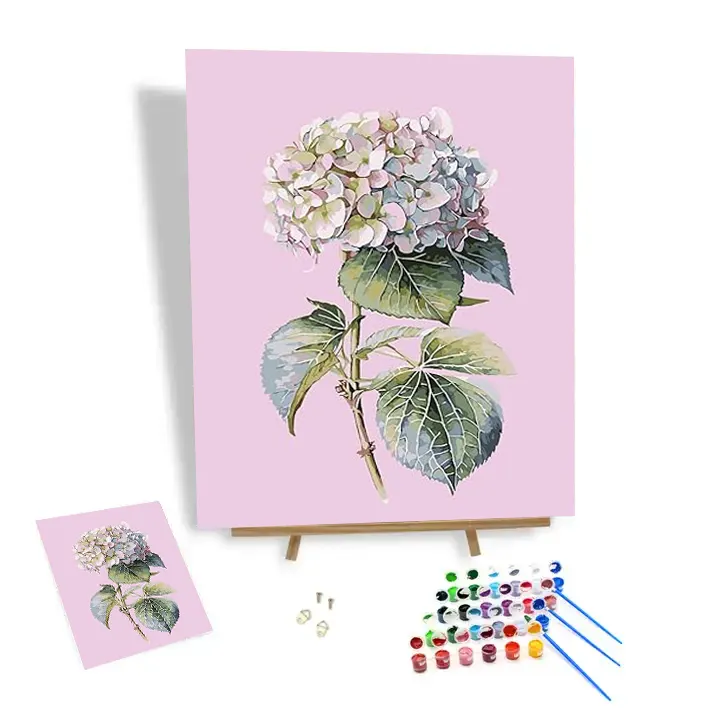 Kit de pintura al óleo personalizada por números, arte de pared imprimible, flores, peonía, jacinto, lila, impresiones de verano pintadas a mano