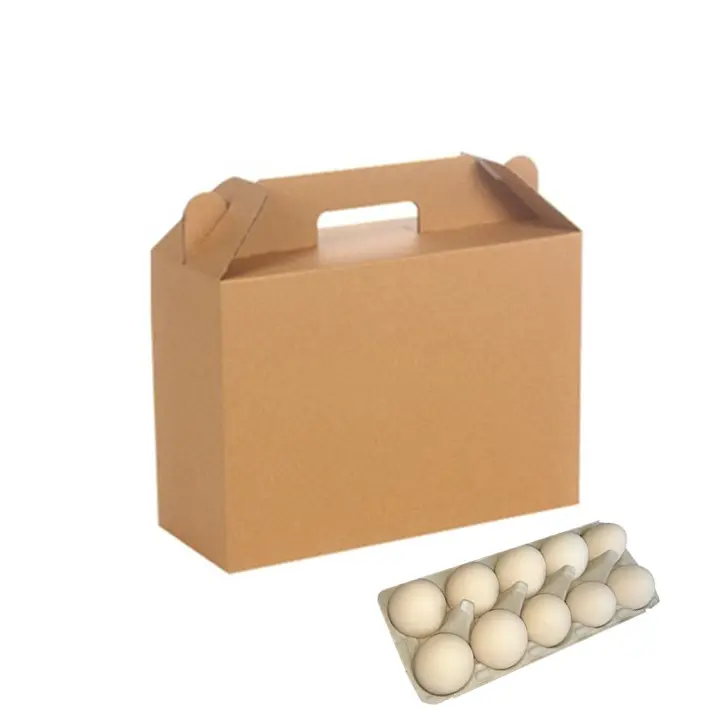 Boîtes d'emballage d'oeufs de poule en carton ondulé personnalisé bon marché en gros avec plateau à oeufs
