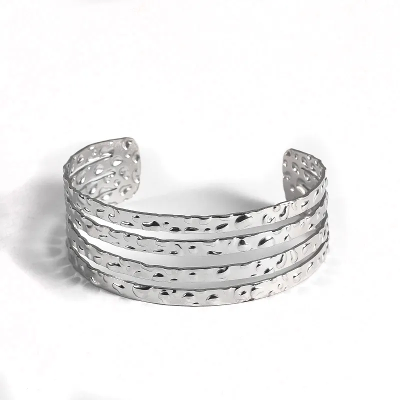 Gioielli impermeabili braccialetto a rete in acciaio inossidabile di moda in europa braccialetto a polsino largo multistrato per gioielli da donna e da uomo