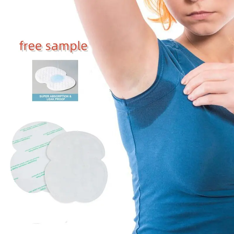 Good Quality Skin friendly Disposable Armpit Under Arm Absorbent Pads Cotton Underarm Armpit Sweat Shields Pads For Adult