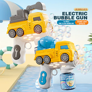 Çocuklar için baloncuk oyuncakları 12 delik el ses ve ışık elektrikli kabarcık makinesi oyuncaklar simülasyon mühendislik araba çocuk oyuncak - Product Image 2