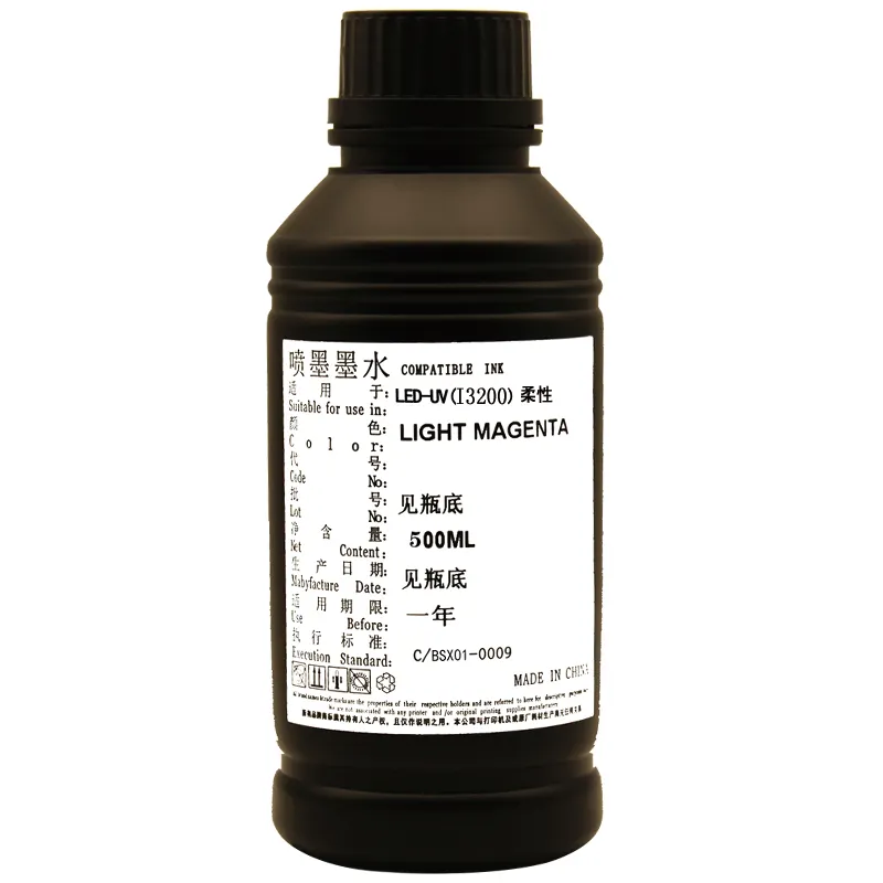 Baishixin grosir tinta UV LED keras 500ML kualitas tinggi dtf tinta uv netral dan lembut untuk Epson i 3200 printhead