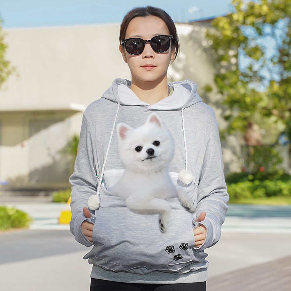 Sweat-shirt kangourou gris clair 418