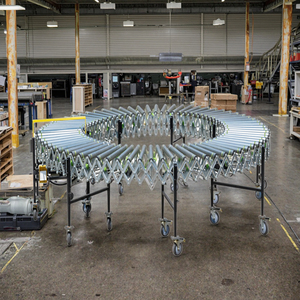 Línea transportadora de rodillos telescópica Flexible para contenedor de correa O de aluminio ajustable para minería agrícola minorista para carga - Product Image 1