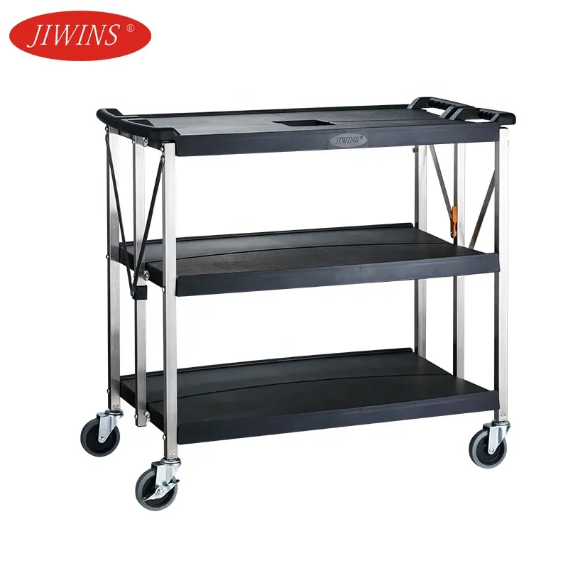 Horeca multi-function service cart Restaurant folding service cart Collapsible plastic food service cart