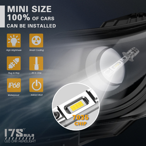 หลอดไฟ LED 30W 3600lm 12V ขนาดเล็กแบบปลั๊กแอนด์เพลย์ติดตั้งง่าย H3ไฟหน้ารถชุดแปลงรถไฟฟ้า