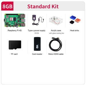 Ahududu Pi 4B 2GB 4GB 8GB kurulu ve çeşitli akıllı robotlar ve DIY proje AI öğrenme için başlangıç kiti