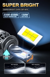 GPNE 130B süper güç 260W araba LED far ampulü H4 9005 araç aydınlatma sistemi, için evren Ecosport d-max modelleri - Product Image 4