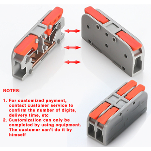 Conectores de bloques de terminales Toque suavemente el mango indoloro Bloque de terminales rápido de Conector de 4 entradas y 4 salidas Riel de guía fijo - Product Image 5