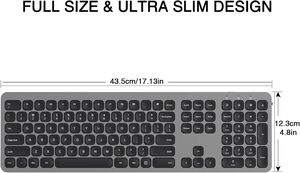 Teclado inalámbrico de 2,4 GHz con teclado numérico Teclado bruja de diseño de tamaño completo para Windows Mac I.OS
