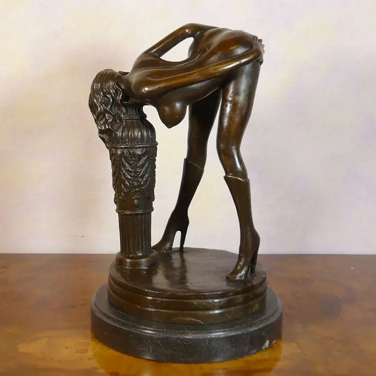 Figura figurine donna nuda statua in bronzo scultura per la decorazione domestica all'ingrosso metallo personalizzato a grandezza naturale Sexy arte popolare 1 colore