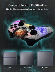 Atem-LED-Licht Wireless-Controller für PlayStation 4 <span class=keywords><strong>Remote</strong></span> Gamepad Super Turbo Funtion Joystick