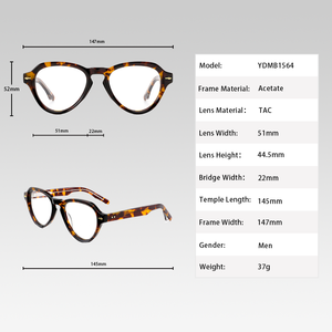 نظارات بصرية بتصميم جديد ممتاز مصنوع يدويًا بإطار كلاسيكي برشام للرجال والنساء نظارات شفافة - Product Image 4