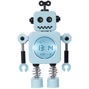Niedliche Roboter LCD Digital Schreibtisch uhr mit Temperatur anzeige Feder bein Design Herzschlag Muster für Kinder Home Decor Geschenke - Product Image 1