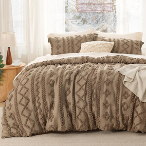 Tufted Boho Comforter thiết lập thân thiện với môi Vua kích thước với gối shams Chic thêu giường thiết lập mềm Jacquard Comforter - Product Image 5
