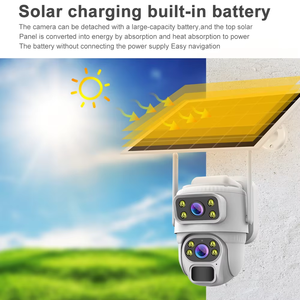 Cámara solar para exteriores con doble lente HD WiFi con lente PTZ DE ALERTA inteligente Conectividad 4G Cámara de red IP - Product Image 4
