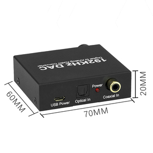 192KHz 24bit DACコンバータデジタルアナログ光同軸オーディオトスリンクアナログ3.5mmステレオオーディオスプリッタコンバータ - Product Image 6