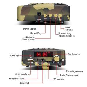 Uzaktan kumanda ile ucuz öğretmen ses amplifikatörü USB TF FM kablosuz Bluetooth hoparlör yüksek güç amplifikatörü - Product Image 6
