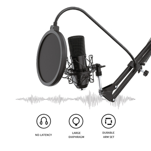 Bộ thiết bị thu âm tại nhà chất lượng cao, màu đen, kim loại, có dây, thiết bị phát sóng, micro phòng thu độ nhạy cao - Product Image 2