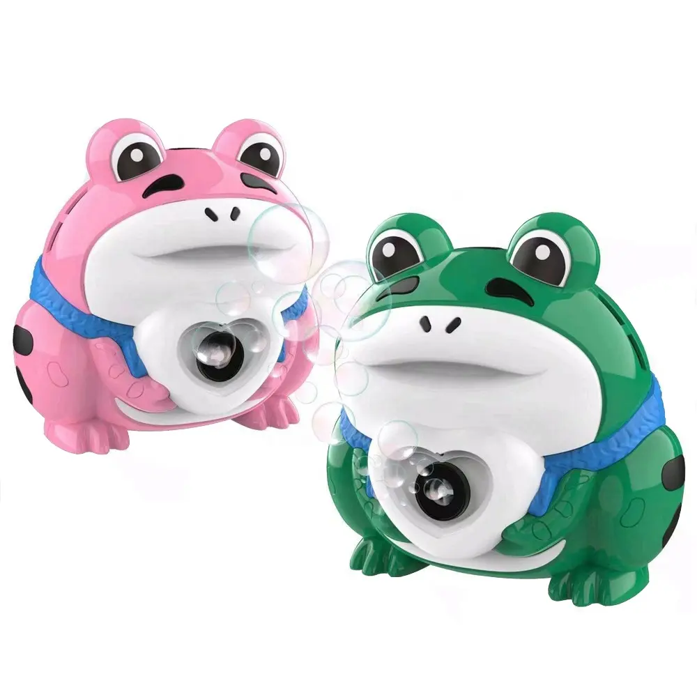 Frog bubble blower automatic soap bubble camera toys portable electric bubble maker machine with lights and music for kids