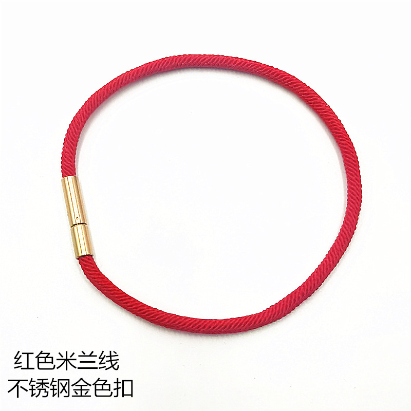 Red Milanese stripes with gold buckle