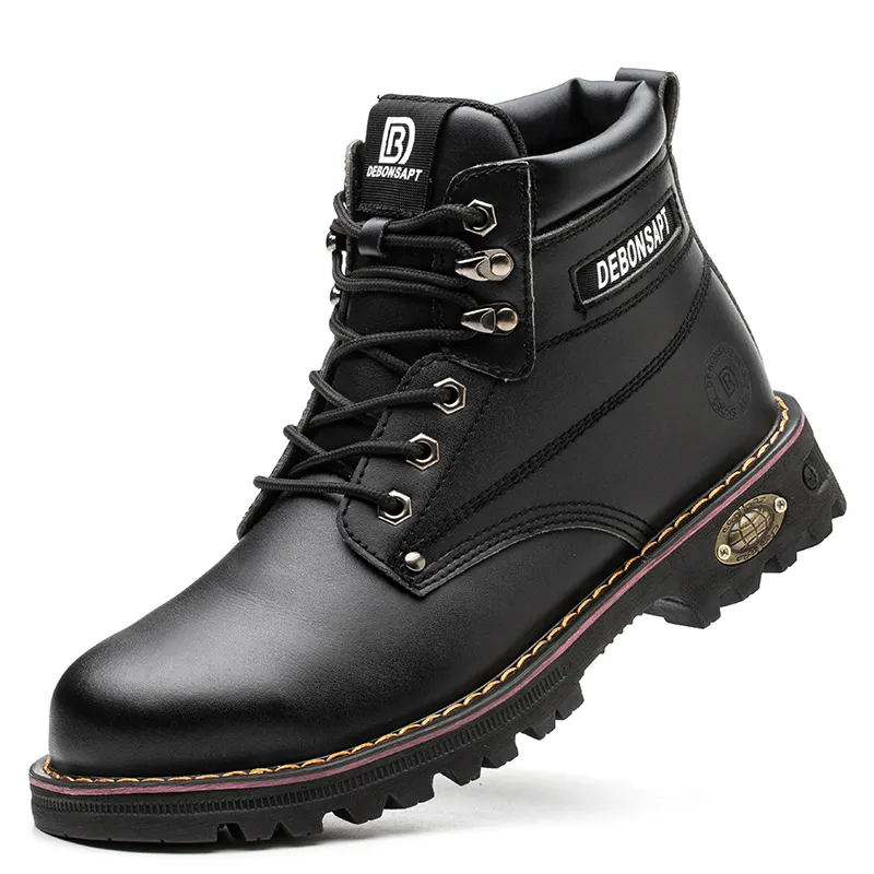 DEBONSAPT-Botas de protección Industrial para hombre, zapatos de seguridad informales de corte medio, transpirables, color marrón, oferta, 2022