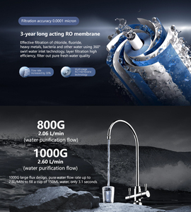 Sistema de filtro de agua RO de 800G y 1000G, máquina purificadora de agua de ósmosis inversa para beber en el hogar, recordatorio de reemplazo de filtro TDS - Product Image 4
