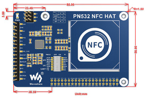 Cappello Waveshare PN532 NFC per Raspberry Pi I2C / SPI / UART comunicazione 13.56 interfacce MHz 3.3V/5V - Product Image 6