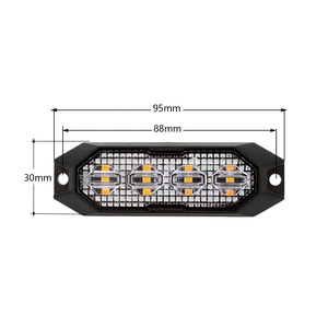 Heavy Duty Claas 1 SAE ECE R65 LED Flash <strong>Light</strong> 4 Amber Strobe Warning <strong>Light</strong> Head 12V/24V IP6K9K Waterproof Aluminium Material - Product Image 2