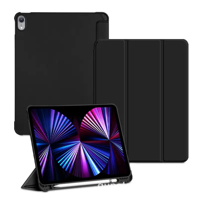 Leather Wake   Sleep Case for iPad Pro 10.5 / Air 10.5 Soft TPU Back Cover with Pencil Slot for iPad 10.2  2019 2020 2021 