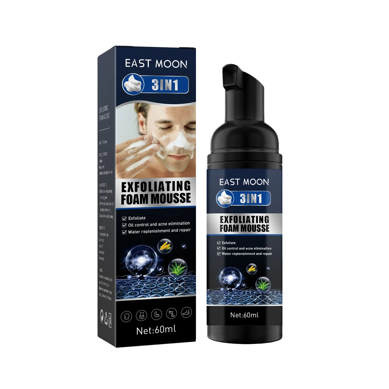 गर्म बिक्री के लिए नई निजी लेबल प्राकृतिक चमकती स्किनकेयर Cleanser पुरुषों की तेल exfoliating मुँहासे pores लक्ष है नियंत्रण