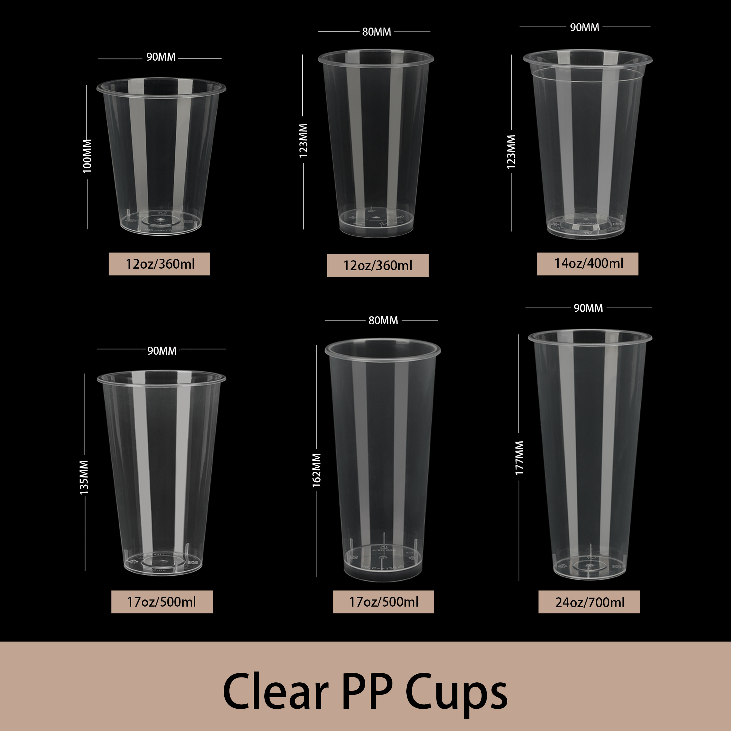 Vasos de PP Transparentes
