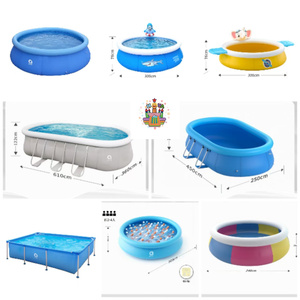 Nhà Máy Bán buôn mùa hè 4.9/5.9/6.8/9.8/10/12.7/14/15 ft 4 lớp màu xanh lá cây Hồ bơi bơm hơi cho trẻ em - Product Image 6