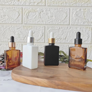 30ml/1oz Amber Glass Essential Oil Bottles with Bamboo Caps <strong>DIY</strong> <strong>Perfume</strong> Cosmetic Packaging Dropper Jars for Liquids Oils - Product Image 1