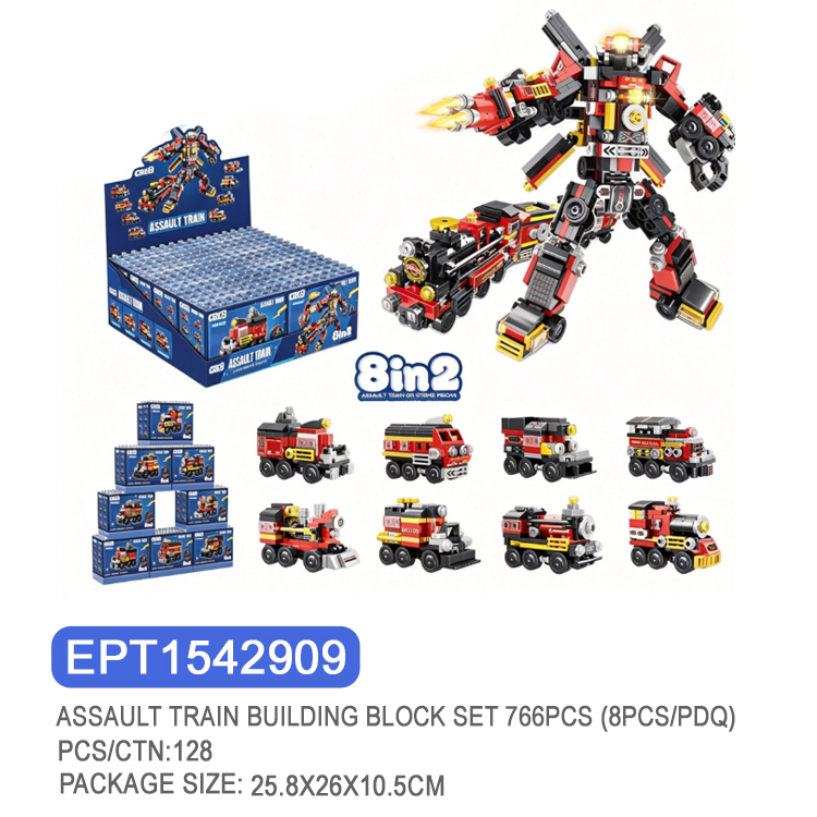 EPT1542909 Assault Train Building Block Set 766PCS (8PCS/PDQ)